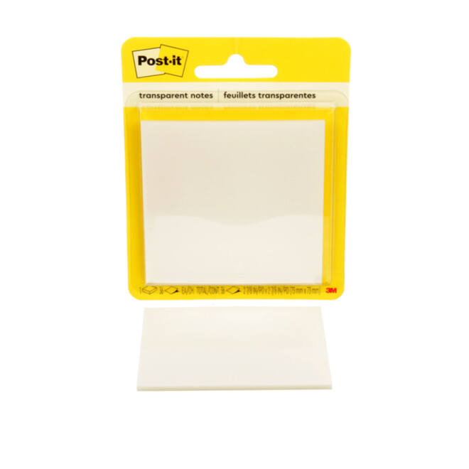Memoblok Post-it 3M 73x73mm Transparant