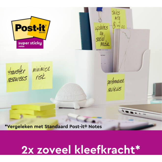 Memoblok 3M Post-it 654 RSSCOL 76x76mm geel 3+1 gratis