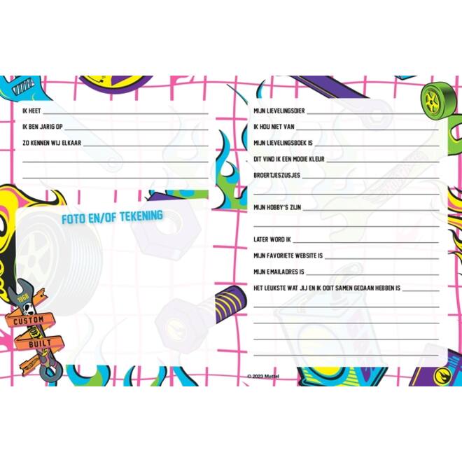 Vriendenboek Interstat Hot Wheels
