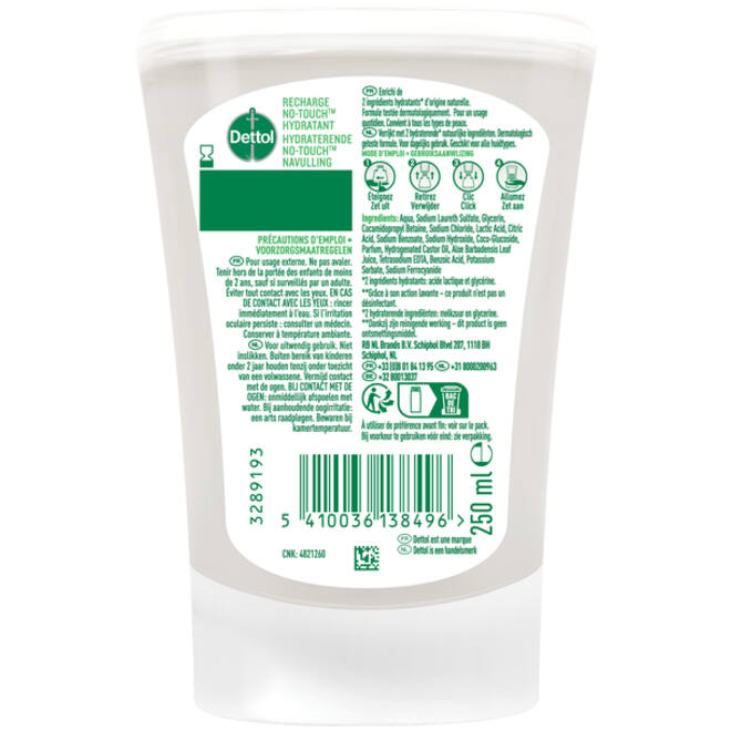 Handzeep Dettol Hydrating Aloe Vera antibacterieël 250ml refill No Touch