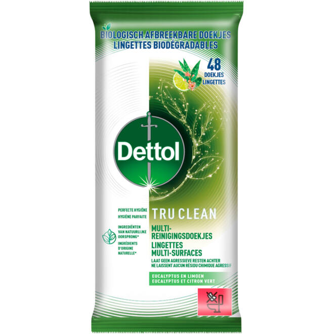 Reinigingsdoekjes Dettol TC Eucalyptus & Limoen 48st