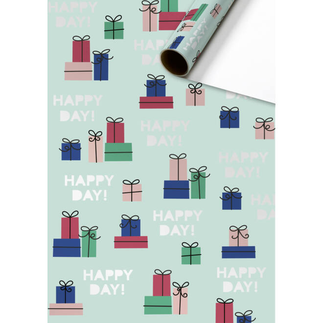 Inpakpapier Stewo Happy Birthday 200x70cm assorti