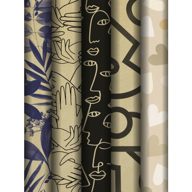 Inpakpapier Stewo Mindful 200x70cm assorti