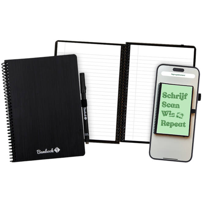 Notitieboek Bambook Original zwart A5 lijn 40 pagina's uitwisbaar