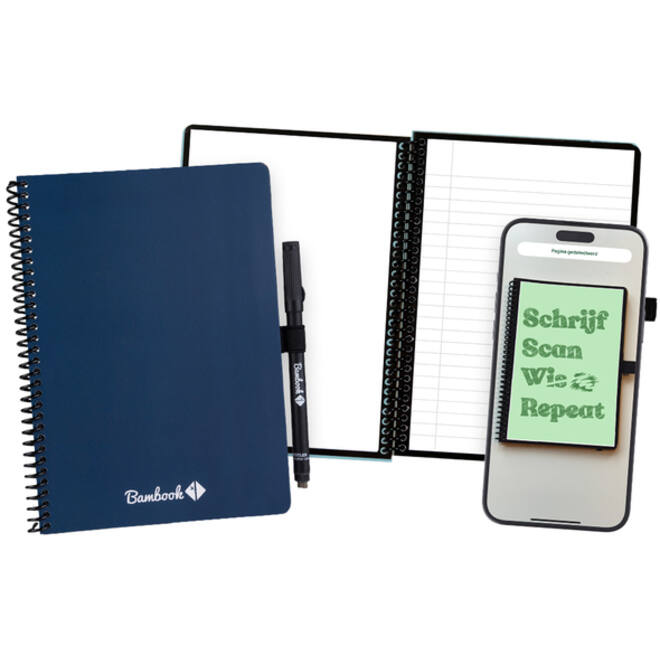 Notitieboek Bambook Original Navy A5 lijn 40 pagina's uitwisbaar