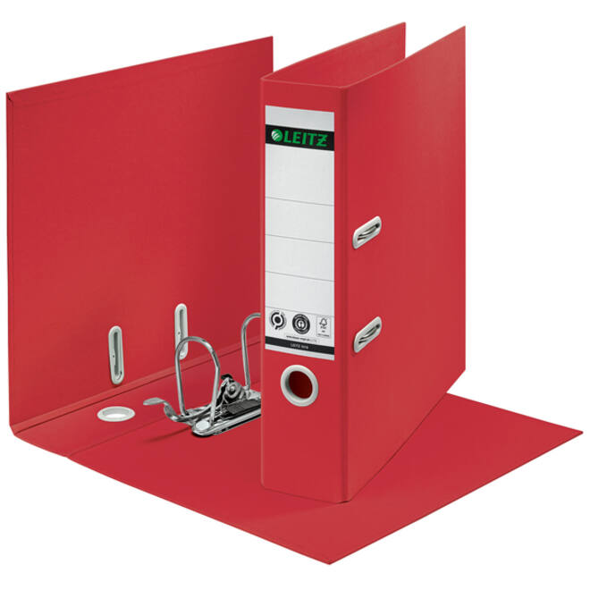 Ordner Leitz 180° Recycle 80 mm karton A4 rood