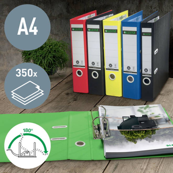Ordner Leitz 180° Recycle 55 mm karton A4 groen