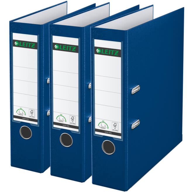 Ordner Leitz 180° 1010 A4 80 mm 3 stuks blauw