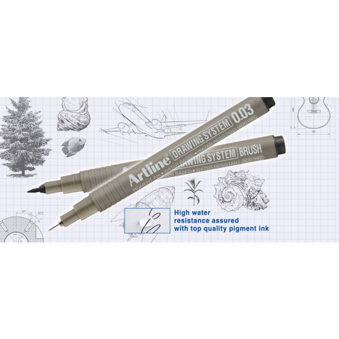 Fineliner Artline technisch 0.03mm zwart