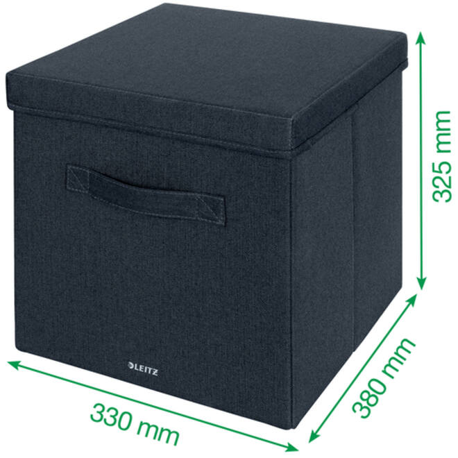 Opbergdoos Leitz gestoffeerd met deksel 330x325x380mm grijs 2 st