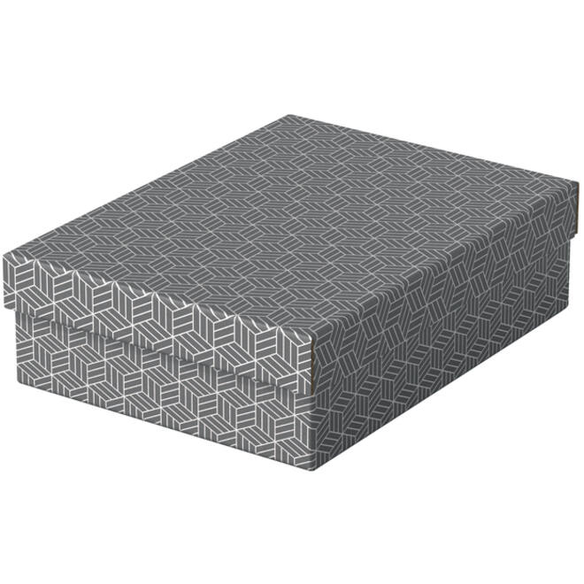 Opberg- en geschenkdoos Esselte home middelgroot 265x100x360mm grijs 3 stuks