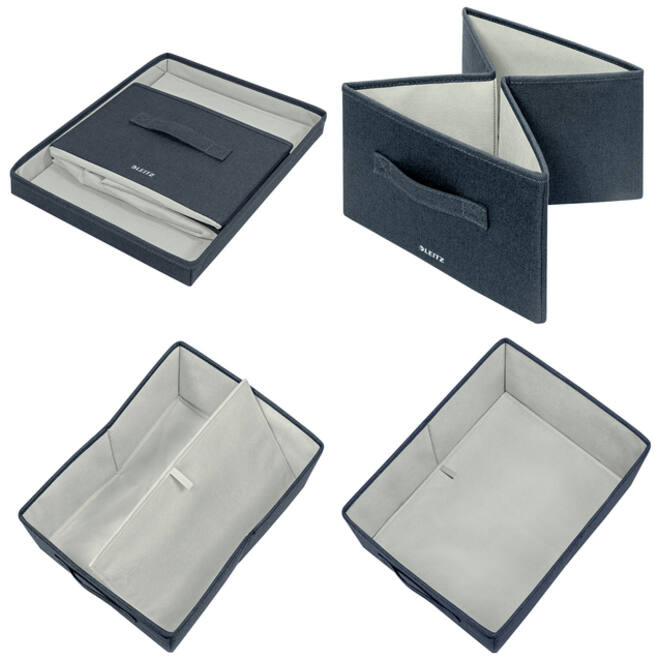 Opbergdoos Leitz gestoffeerd met deksel 285x203x380mm grijs 2 st