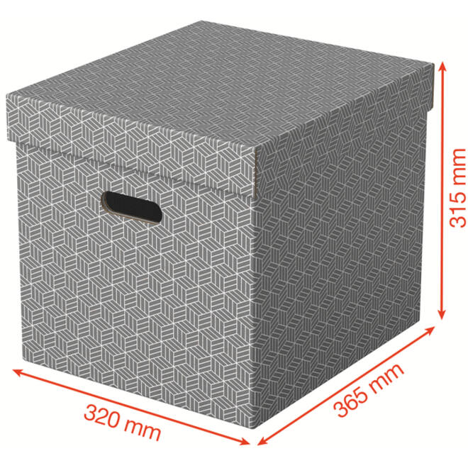 Opbergdoos Esselte home kubus 320x315x365mm grijs 3 stuks