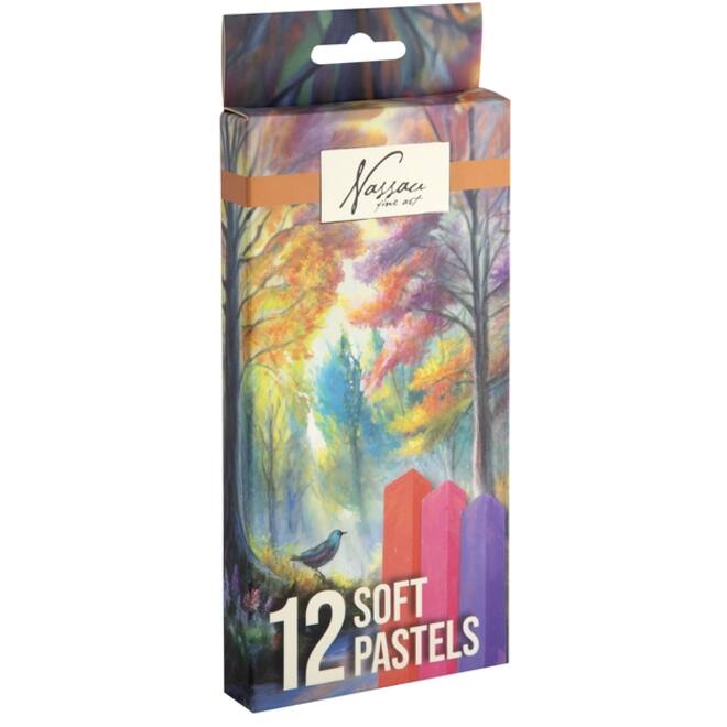 Pastelkrijt Nassau fine art zacht blister 12 stuks assorti