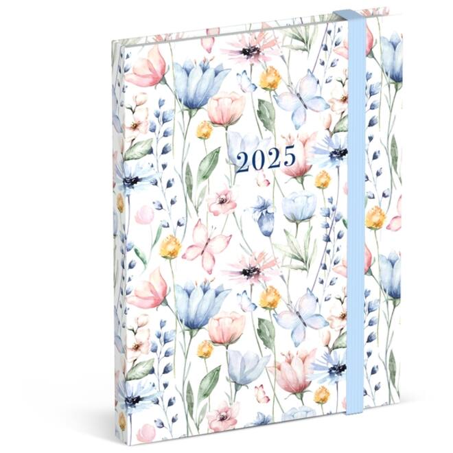 Agenda 2025 Lannoo Flowers watercolour aop 7dagen/2pagina's
