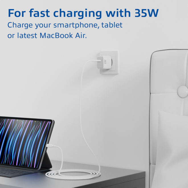 Oplader act 35w 1-poort usb c wit