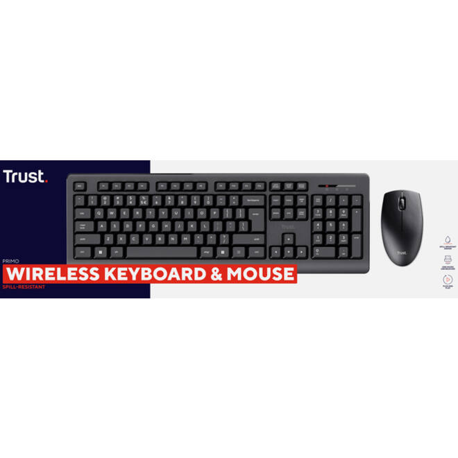 Toetsenbord trust primo draadloos + muis