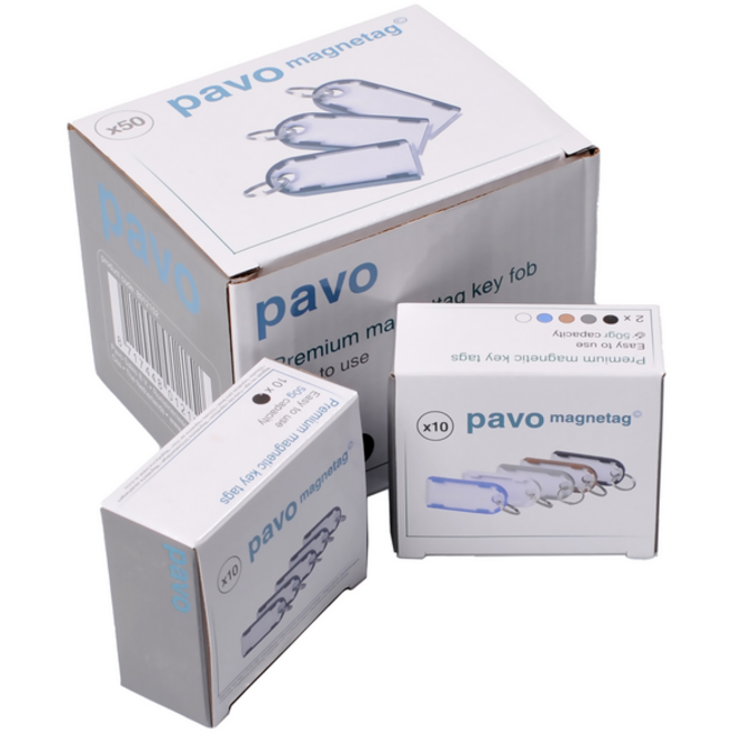 Sleutellabel Pavo magnetisch 10st zwart