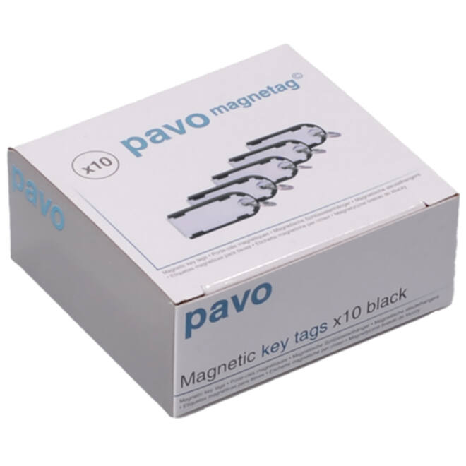 Sleutellabel Pavo magnetisch 10st zwart