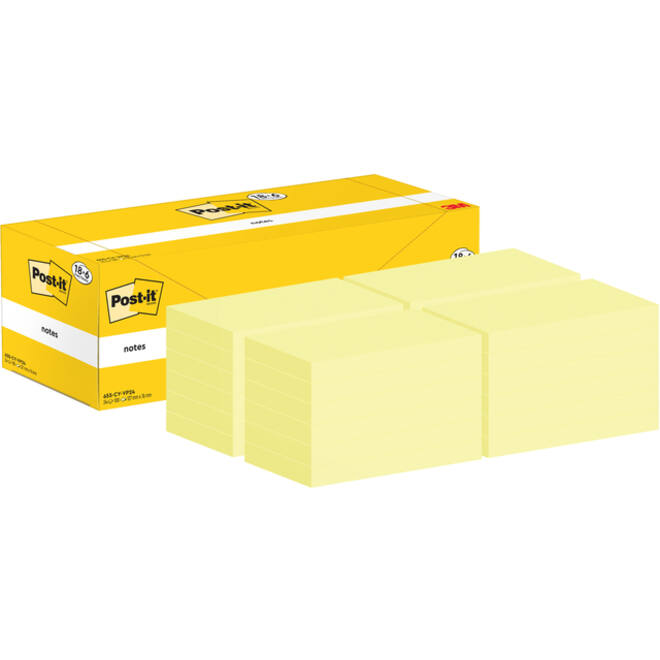 Memoblok 3M Post-it 655-CY 76x127mm geel voordeelpak