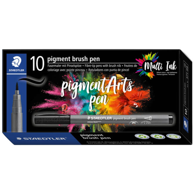Brushpen Staedtler PigmentArts Intens zwart 1.0mm