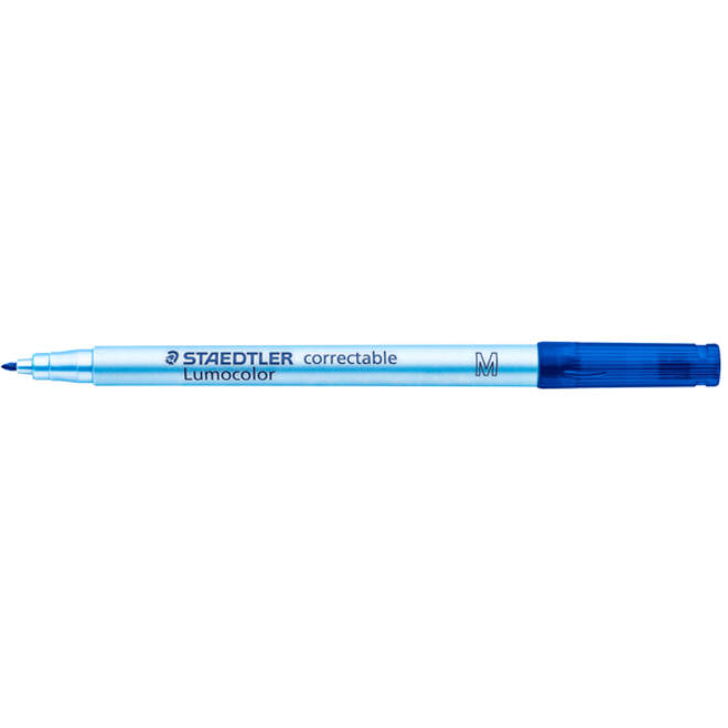 Viltstift Staedtler Lumocolor 305 non permanent correctable M blauw