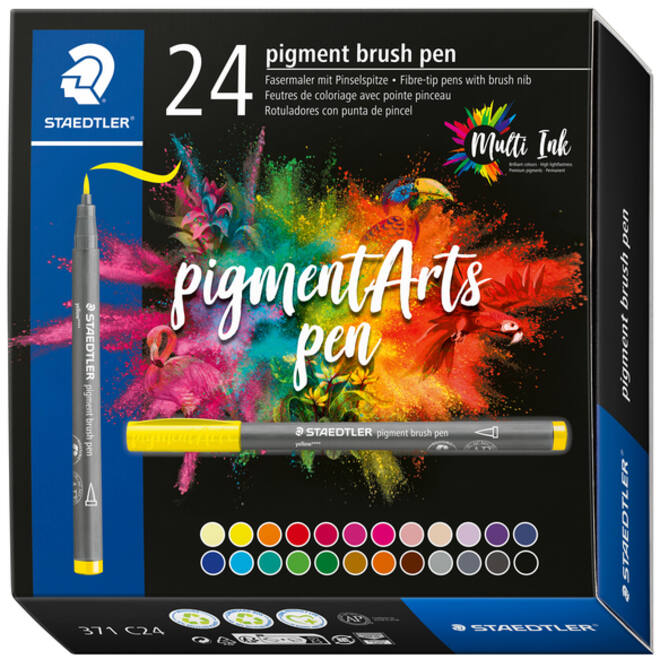 Brushpen Staedtler PigmentArts set à 24 kleuren
