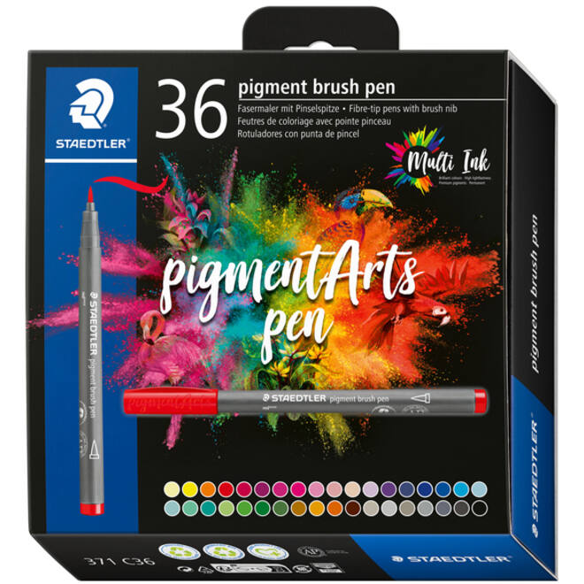 Brushpen Staedtler PigmentArts set à 36 kleuren