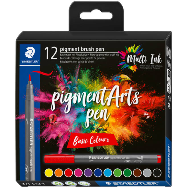 Brushpen Staedtler PigmentArts set à 12 kleuren