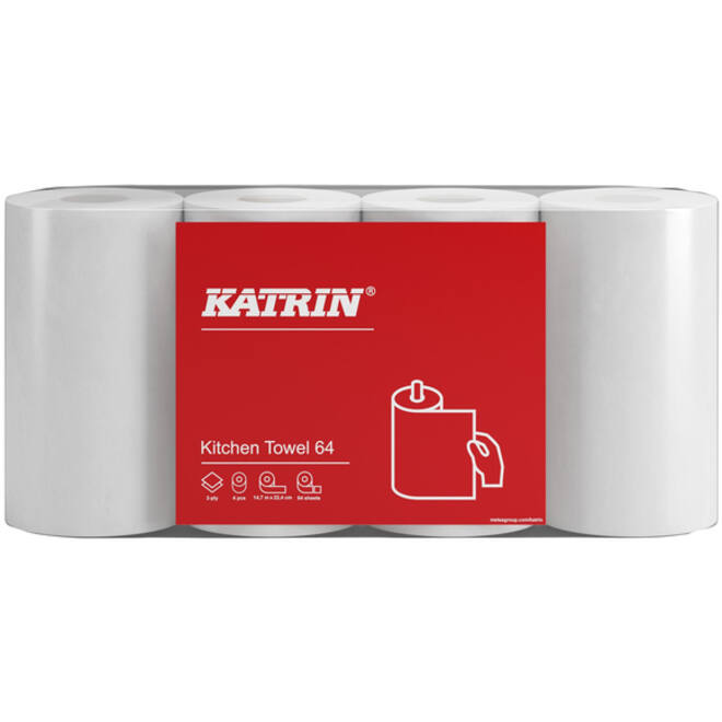 Keukenrol Katrin 2-laags wit 4 rollen 87075