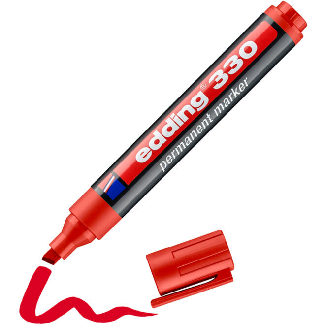 Viltstift edding 330 schuin 1.5-5mm rood