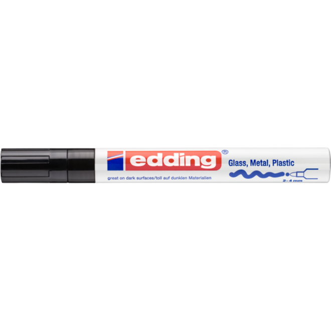 Viltstift edding 750 lakmarker creatief rond 2-4mm zwart