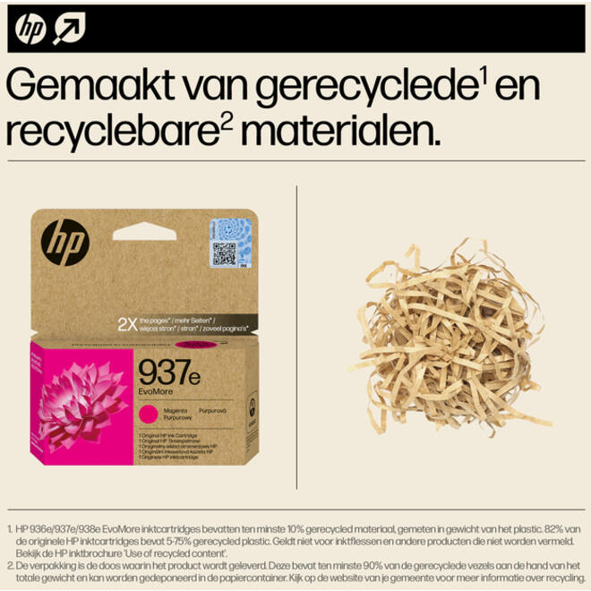 Inktcartridge HP 4S6W7NE 937E Evomore rood