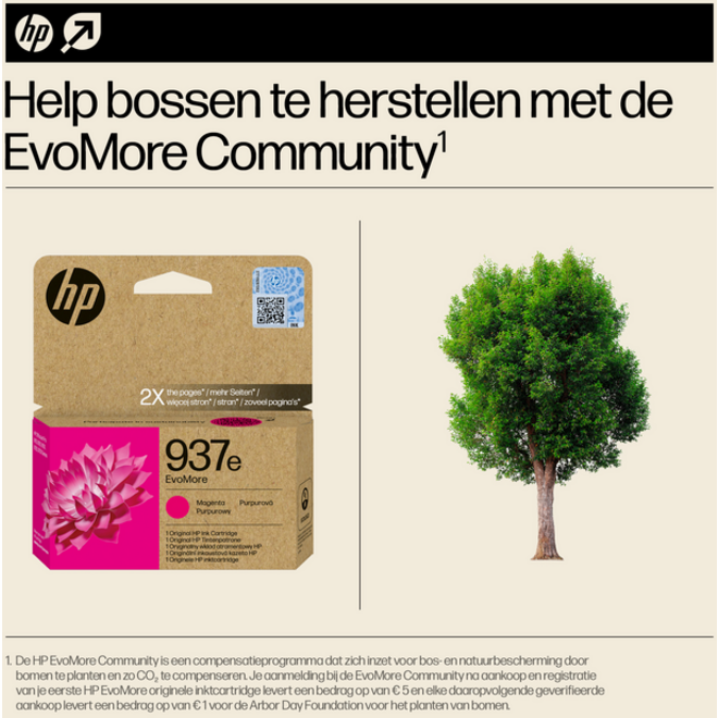 Inktcartridge HP 4S6W7NE 937E Evomore rood
