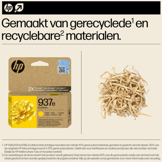 Inktcartridge HP 4S6W8NE 937E Evomore geel
