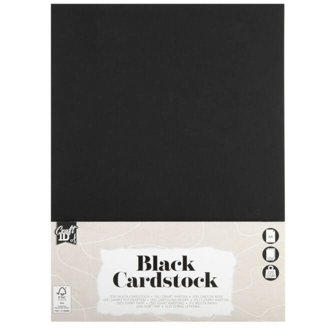Hobbykarton CraftID A4 220gr zwart 10 vel