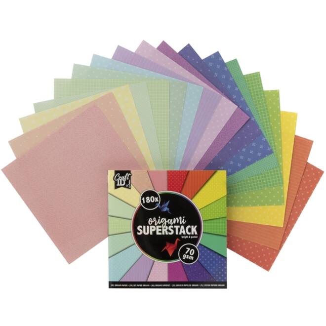 Origami CraftID 15x15cm 70gr 180 vel assorti kleuren