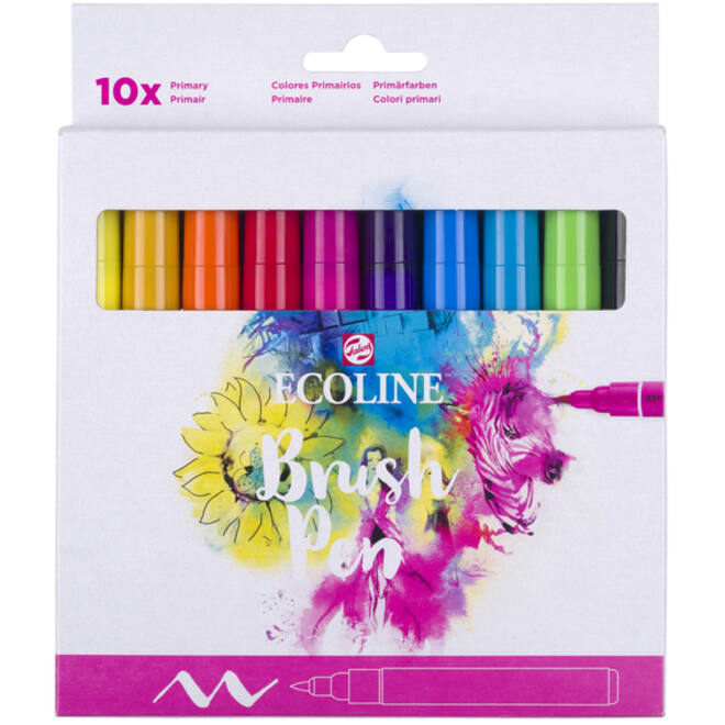 Brushpen Talens Ecoline set à 10 stuks primair