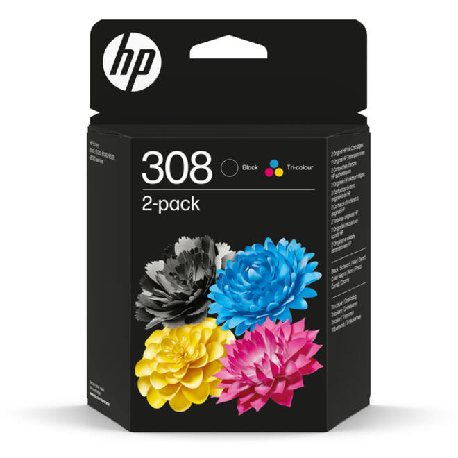 Inktcartridge HP 6L6S6UE 308 zwart + 3 kleuren