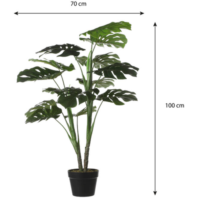 Kunstplant Mica Monstera in plastic pot 100x70cm