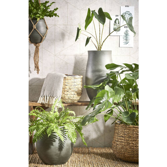 Plantenmand Mica Avalon zeegras rond lichtbruin 26x26cm