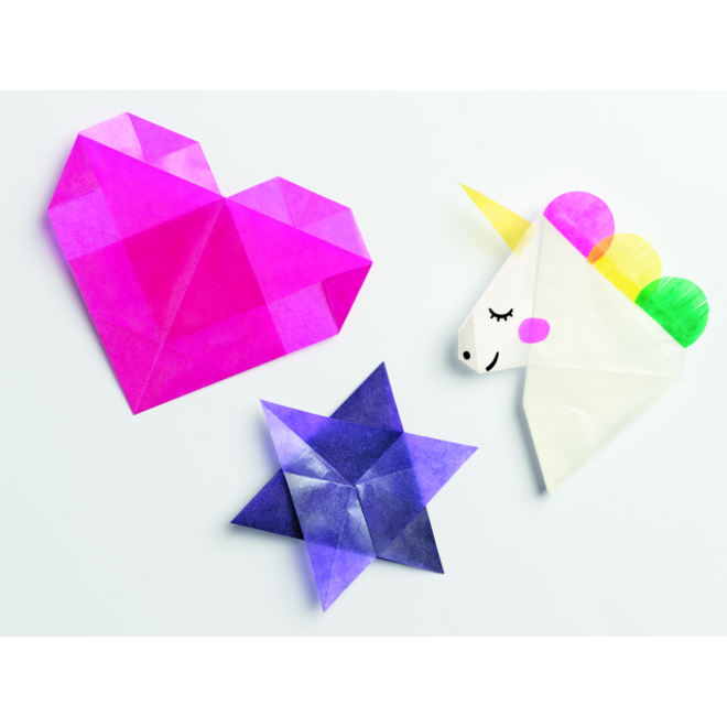 Origami papier Folia 20x20cm transparant 42gr 500 vel in 10 kleuren