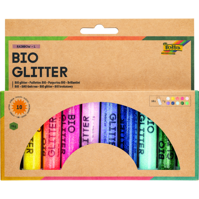 Glitterpoeder Bio Folia Rainbow 7gr 10 kleuren