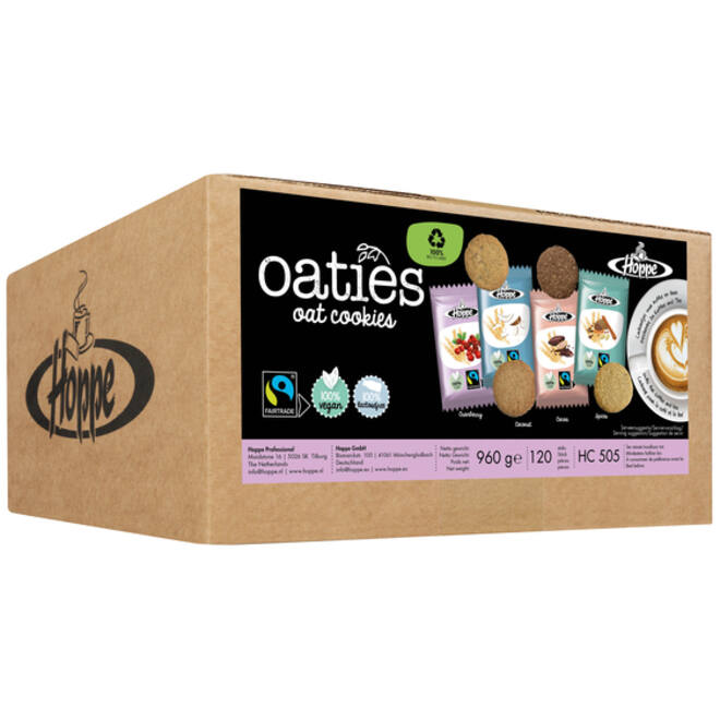 Haverkoek Hoppe Oaties fairtrade koekjesmix 120 stuks