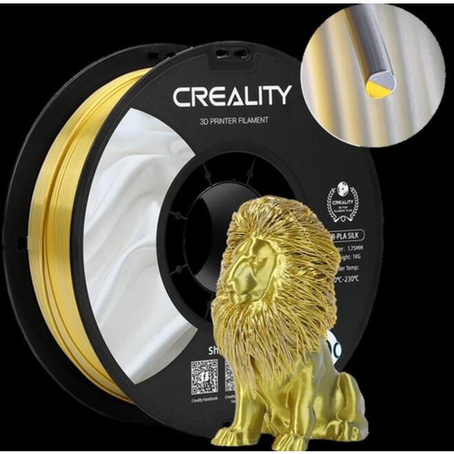 3D Filament Creality PLA 1.75mm Silk goud zilver 1kg