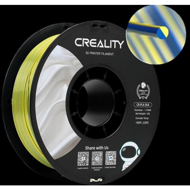 3D Filament Creality PLA 1.75mm Silk geel blauw 1kg