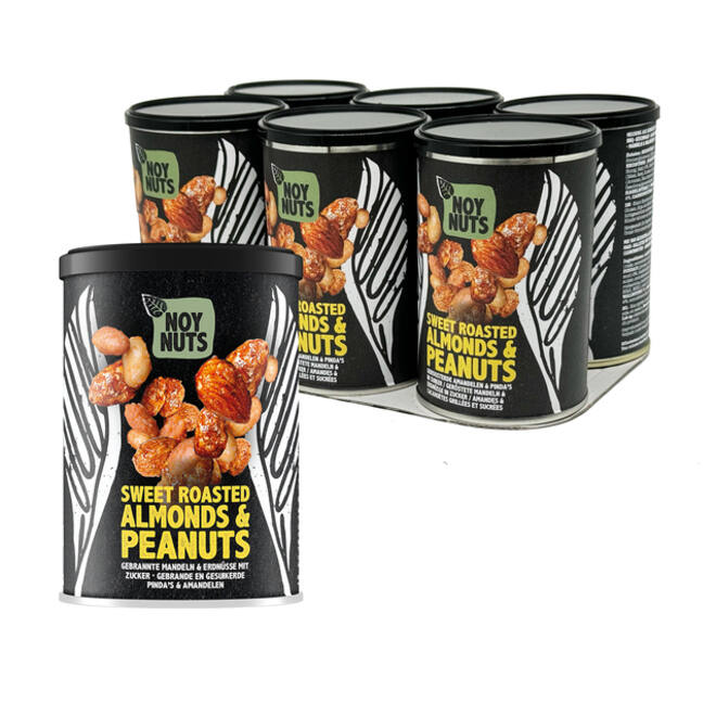 Pinda's NoyNuts gesuikerd en gebrand met amandelen blik 135 gram