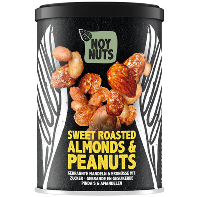 Pinda's NoyNuts gesuikerd en gebrand met amandelen blik 135 gram
