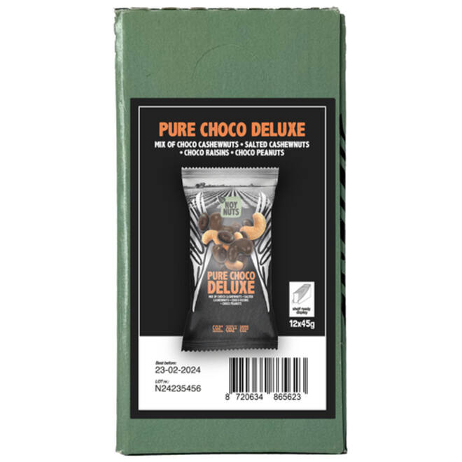 Cashewnoten NoyNuts pure choco deluxe mix zak 45 gram