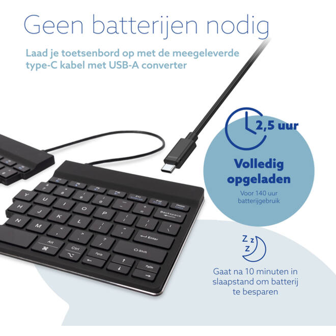 Toetsenbord R-Go Split Break QWERTY WL zwart